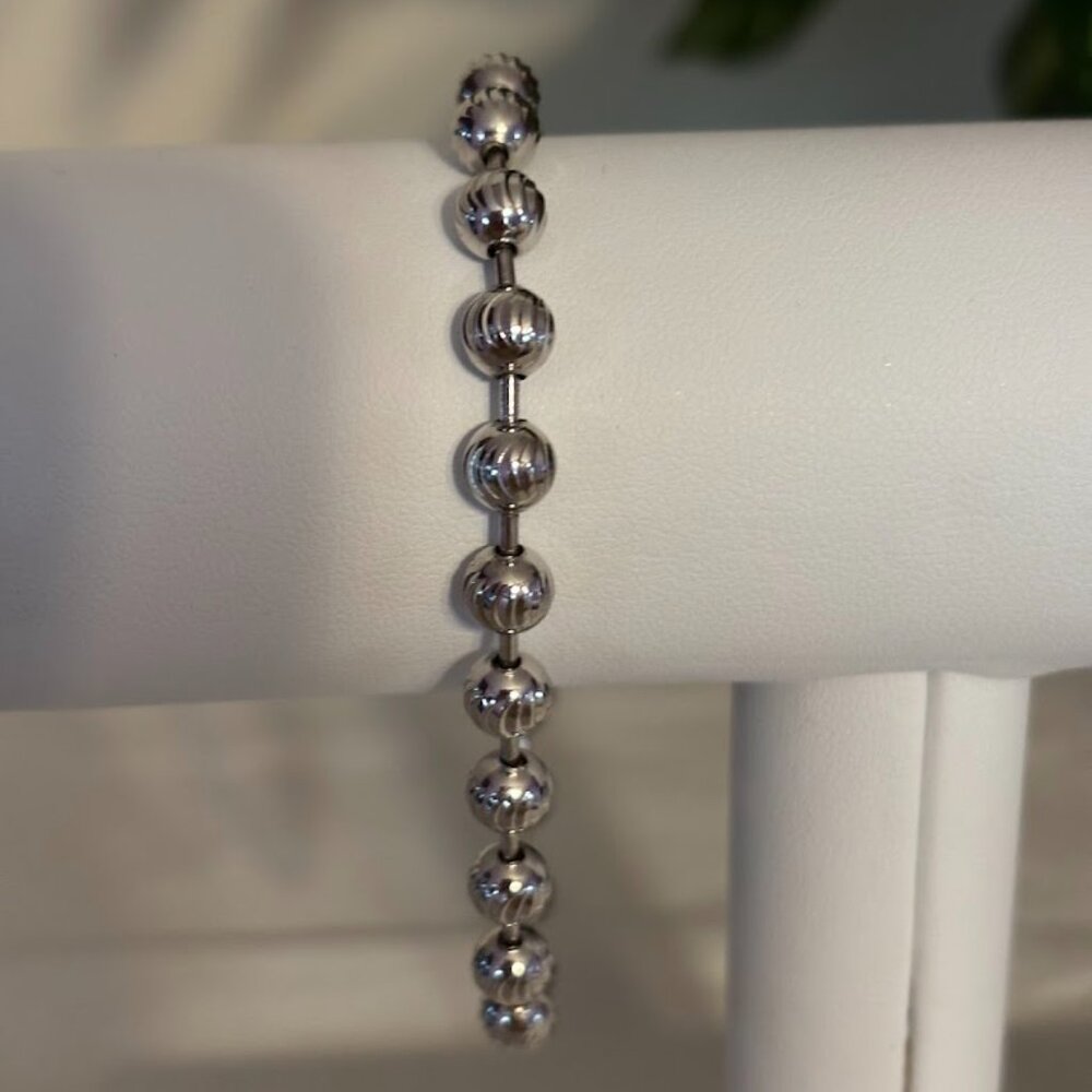 NWT Beautiful Bracelet SS over Rhodium 6mm (was $260) - 7" with Pouch